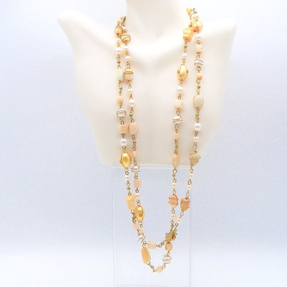 Jewelry - Faux Pearl and Stone Necklace